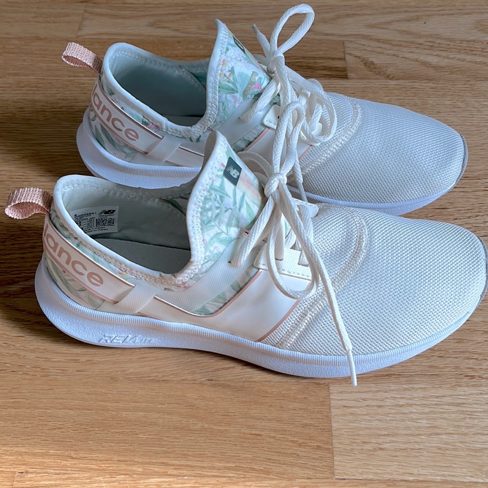 New Balance Women’s White & Blush Slip-On Athletic Sneakers